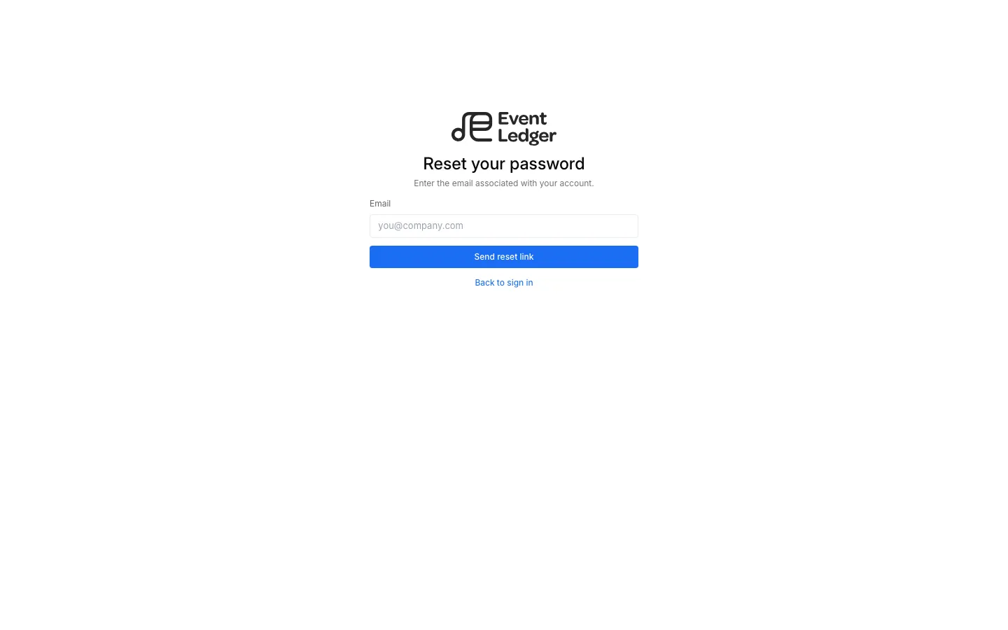 Reset your password email form